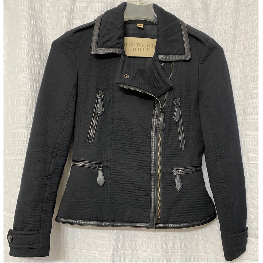 BURBERRY BRIT Textured Biker Jacket - Picture 12 of 14